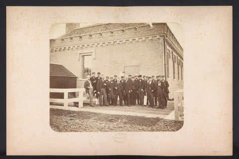 Group photo of the workmen, 1867-1869, Jacobus van Gorkom jr., 1867 - 1869 Canvas Print