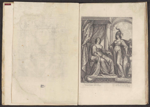 Henrietta Maria en Minerva, Wenceslaus Hollar, 1639 Canvas Print