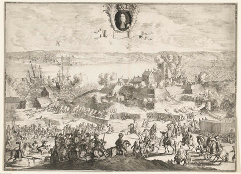 Conquest of Helsingborg (Elsenburgh) by the Swedish Army, 1677, Romeyn de Hooghe, 1677 Canvas Print