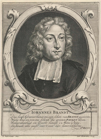 Portret van Joannes Brandt, Jacob Houbraken, 1708 - 1732 Canvas Print