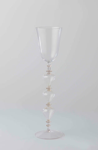 Chalice glass with stem with hollow balusters and discs, C.H.F. Müller, c. 1865 - c. 1870 Canvas Print