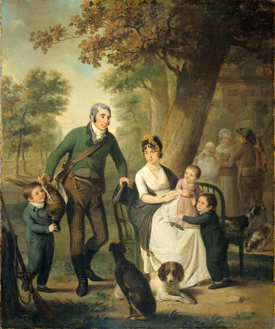 Jonkheer Gysbert Carel Rutger Reinier van Brienen van Ramerus(1771-1821), with his Wife and four of their Children, Adriaan de Lelie, 1804 Canvas Print