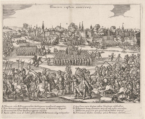 Conquest of Tournai, 1581, anonymous, 1649 - 1651 Canvas Print