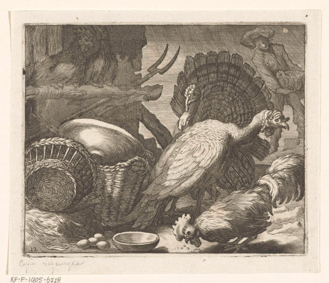 Chickens and turkeys, Boëtius Adamsz. Bolswert, 1611 - 1661 Canvas Print