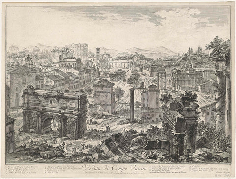 Roman Forum in Rome, Giovanni Battista Piranesi, 1748 - 1778 Canvas Print