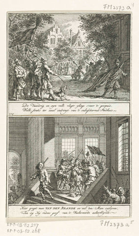 Mistreatment of mayor Van den Brande, 1672, Simon Fokke, 1764 - 1766 Canvas Print