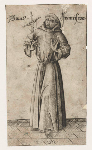 Saint Francis of Assisi, Israhel of Meckenem, 1455-1503 Canvas Print