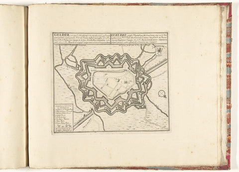 Plattegrond van Geldern, ca. 1701-1713, Abraham Allard, 1703 - 1714 Canvas Print