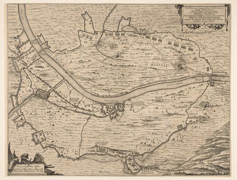 Map of the siege of Huis te Gennep (main magazine), 1641, Claes Jansz. Visscher (II) (workshop or), 1641 Canvas Print