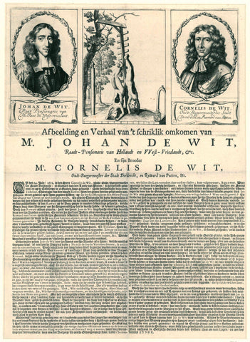 Magazine about the murder of the De Witt brothers, 1672, anonymous, 1672 Canvas Print