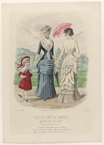 Revue de la Mode, Gazette de la Famille, Sunday, May 28, 1882, 11th year, No. 543: Toilets of Mme Delannoy (...), anonymous, 1882 Canvas Print