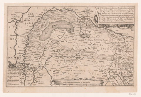 Map showing the Campaign of Prince Maurits in the Land of Liège, anonymous, Floris Balthasarsz. of Berckenrode, 1619 Canvas Print