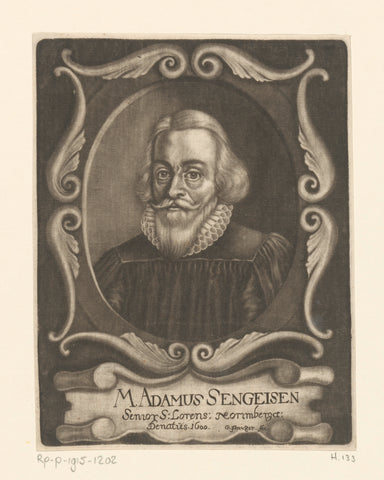 Portrait of Adam Sengeisen, Georg Fennitzer, 1656-1722 Canvas Print