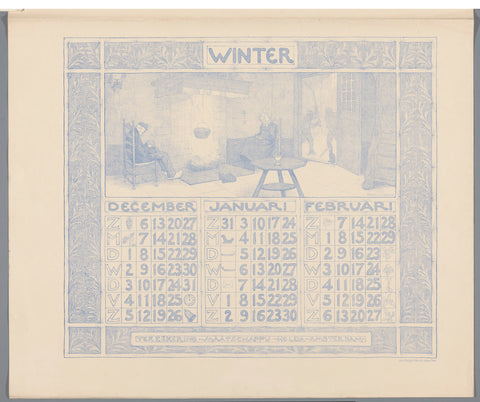 Calendar for 1903-1904 of the Holda Insurance-Company in Amsterdam, Ferdinand Hart Nibbrig, in or before 1903 Canvas Print