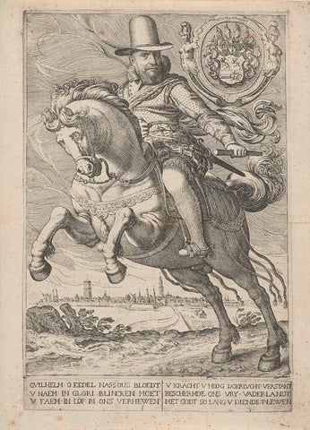 Equestrian portrait of Willem Lodewijk, Pieter Feddes van Harlingen, 1611-1623 Canvas Print