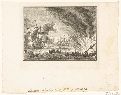 Last naval battle of Tromp, 1653, Simon Fokke, 1782 - 1784 Canvas Print