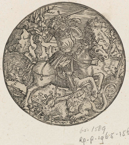 H. Joris slaying the dragon, Hans Springinklee (manner of), after 1515 Canvas Print