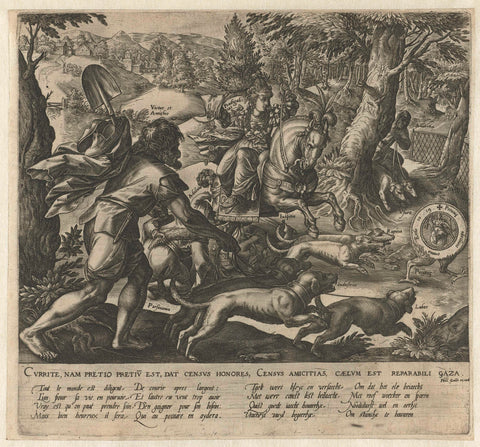 Hunt for wealth, Hendrick Goltzius, 1576- 1580 Canvas Print