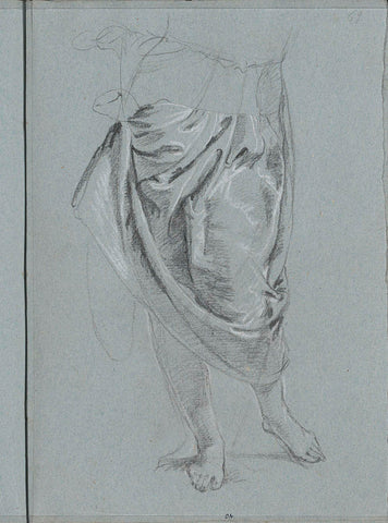 Lower body with drapery around the hips, Lorenzo Baldissera Tiepolo (circle of), c. 1751 Canvas Print