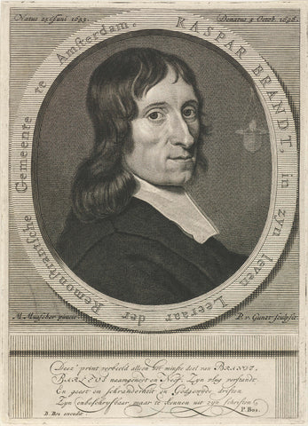 Portret van Kaspar Brandt, Pieter van Gunst, 1696 - 1731 Canvas Print