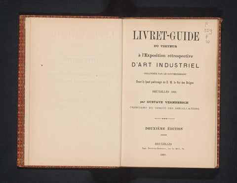 Booklet-guide for the visitor to the retrospective exhibition of industrial art organized by the government (...) Brussels 1888 / by Gustave Vermeersch, Gustave Vermeersch, 1889 Canvas Print