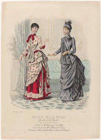 Revue de la Mode, Gazette de la Famille, Sunday, January 13, 1884, 13th year, No. 628: Toilets of M.me Delannoy (...), A. Chaillot, 1884 Canvas Print