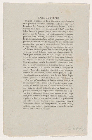 Scatter note on the Belgian choice of king, 1831, anonymous, 1831 Canvas Print