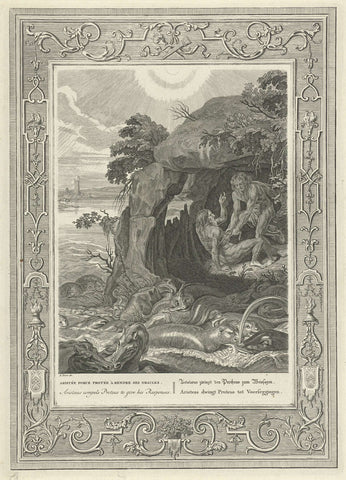 Aristaeus vangt Proteus, Bernard Picart (workshop of), 1733 Canvas Print