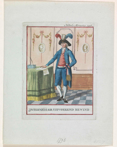 Official costume of a member of the Intermediary Executive Government, 1798, anonymous, 1798 Canvas Print