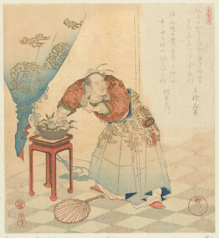 Tôbôsaku steelt onsterfelijkheidsperziken, Shigenobu (I) , Yanagawa, c. 1822 - c. 1828 Canvas Print