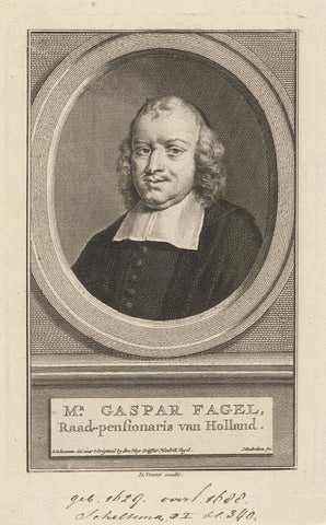 Portrait of Gaspar Fagel, Jacob Houbraken, 1749 - 1759 Canvas Print