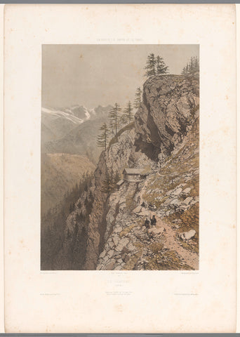 Hikers on mountain trails near Chamonix and Mont Blanc, Eugène Cicéri, 1859 Canvas Print