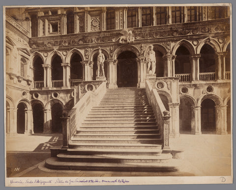 Scala dei Giganti at the Doge's Palace in Venice, anonymous, 1851 - 1900 Canvas Print