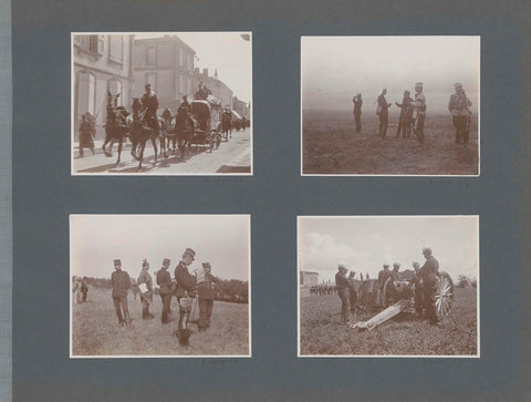 Soldiers at a cannon in a field in France, anonymous, 1902 Canvas Print