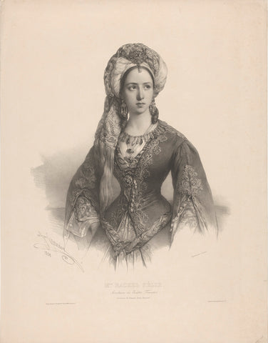 Portrait of Rachel Félix as Roxane in the tragedy Bajazet, Henri Grévedon, 1838 Canvas Print