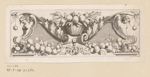 Vignette with fruit, Claude Mellan, 1639 - 1643 Canvas Print