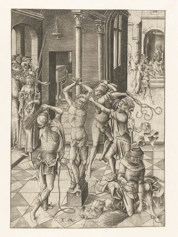 The Flagellation, Israhel van Meckenem, 1455 - 1503 Canvas Print