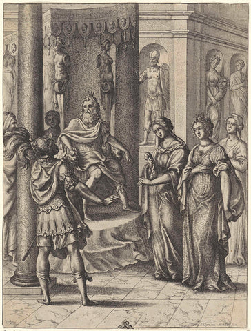 Turnus for the enthroning Latinus, Wenceslaus Hollar, 1654 Canvas Print