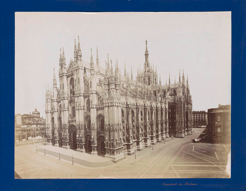 Exterior of the Cathedral of Milan, side and façade, anonymous, 1850 - 1876 Canvas Print