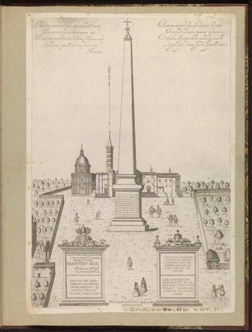 Egyptische obelisk op Piazza dell'Esquilino te Rome, anonymous, 1589 Canvas Print