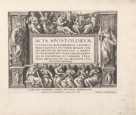 Title print of the series on the acts of the apostles, Adriaen Collaert (attributed to), 1582 - 1633 Canvas Print