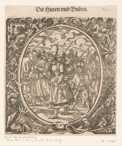 Soldatenhoeren and children, Jost Amman, 1573 Canvas Print