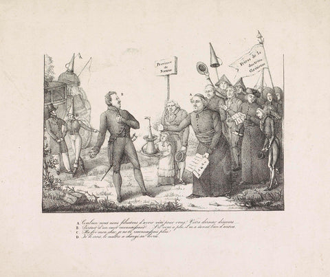 Cartoon on Baron G.J.A. de Stassart, 1829, anonymous, 1829 Canvas Print