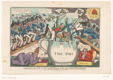 European princes fall into the Po, 1821, anonymous, 1821 Canvas Print