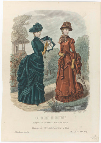 La Mode Illustrée, 1883, No. 34 : Toilettes de Mme Bréant Castel (...), Charles Rabouille, 1883 Canvas Print