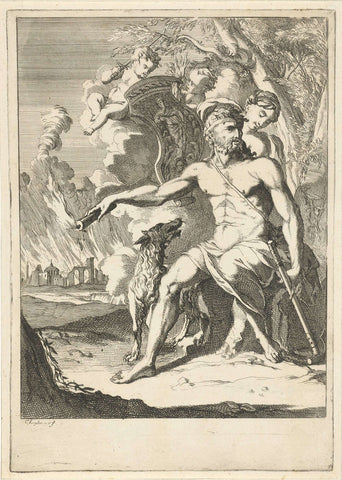 Fire, Caspar Luyken, 1698 - 1702 Canvas Print