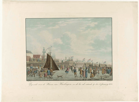 IJspret te Harlingen, 1823, Willem Hendrik Hoogkamer, 1823 Canvas Print