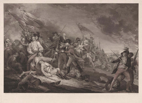 Battle of Bunkers Hill, 17 June 1775, after John Trumbull, Johann Gotthard Müller, 1798 Canvas Print