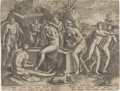 Diana and Actaeon, Monogrammist FME, 1575 - 1595 Canvas Print