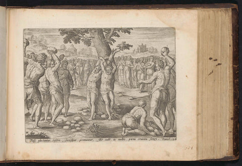 Steniging of the Elders, Hans Collaert (I), 1646 Canvas Print